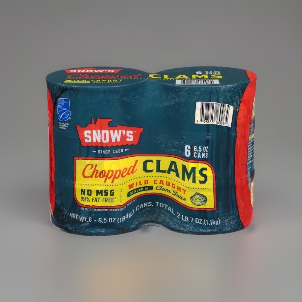 Wild Caught Chopped Clams Canned, 6.5 oz Can (Pack of 6) – 5g Protein Per Servin