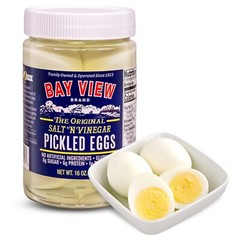 Bay View Pickled Eggs 16oz Pack Fresh Hard Boiled Chili Pepper Brine