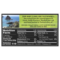Smoked Baby Clams, In Olive Oil, 3 oz (85 g)