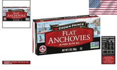 Wild Caught Flat Anchovies in Olive Oil – 12 Pack – Kosher, Non-GMO Certified