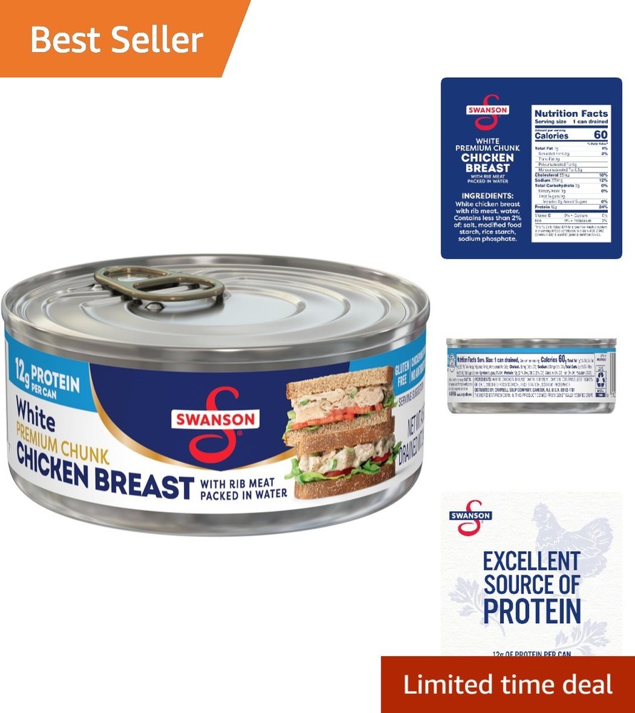 Pack of 1 Swanson Canned Chicken Breast – 12g Protein per 4.5 Oz Can