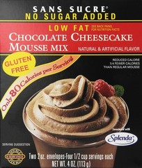 Chocolate Cheesecake Mousse Mix Sugar Free and Gluten Free
