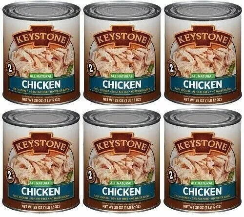 (8 Cans) Keystone Chicken **ALL NATURAL – NO PRESERVATIVES – FULLY COOKED** 28oz