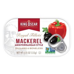 Mackerel in Olive Oil, Mediterranean Style, 4.05 Ounce Can Pack of 12, Skinle…