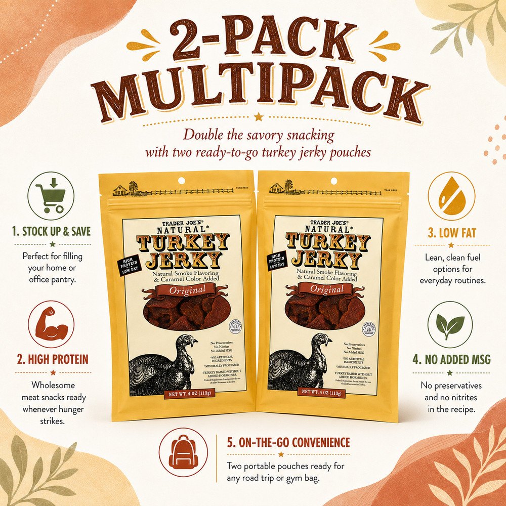 2 Pack Trader Joe’s Natural Turkey Jerky Original 4oz