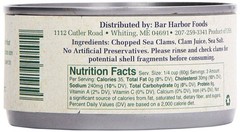 Bar Harbor Clams, All Natural Chopped, 6.5 Ounce