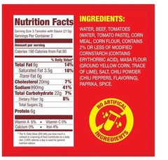 (4 pack) HORMEL Beef Tamales in Chili Sauce, Shelf-Stable, 15 oz Steel Can
