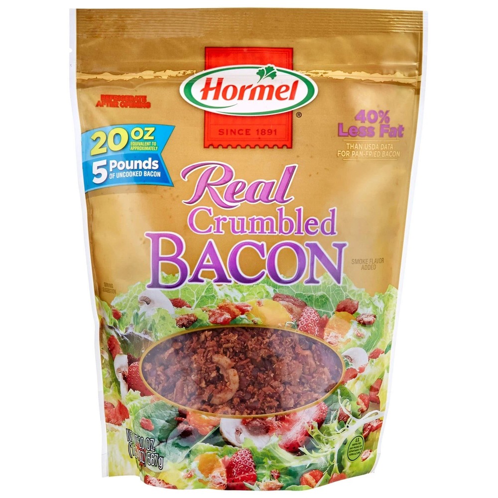 Hormel Real Crumbled Bacon Bits 20 oz 40 Less Fat Ideal for Salads and Recipes