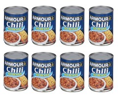 8 Cans Armour Star No-Bean Chili Ideal for Topping Nachos Hot Dogs Rice 14 oz ea