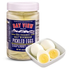 16oz Jar of Tangy Salt ‘N Vinegar Pickled Eggs – No Artificial Ingredients