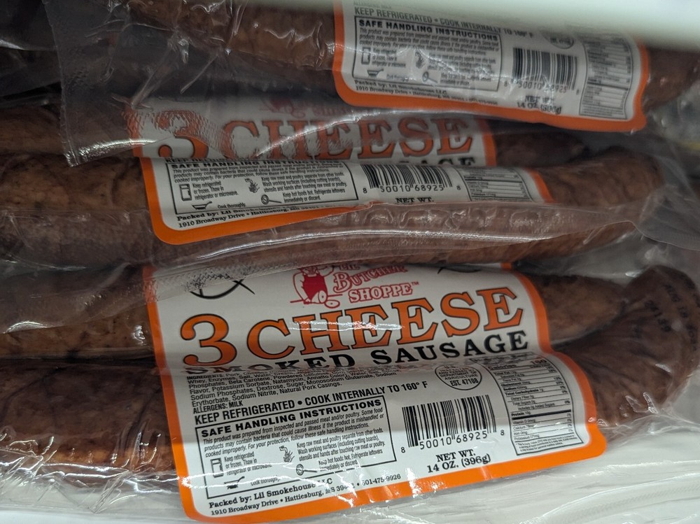 The Butcher Shoppe 3 Cheese Sausage 14 Oz (4 Pack)