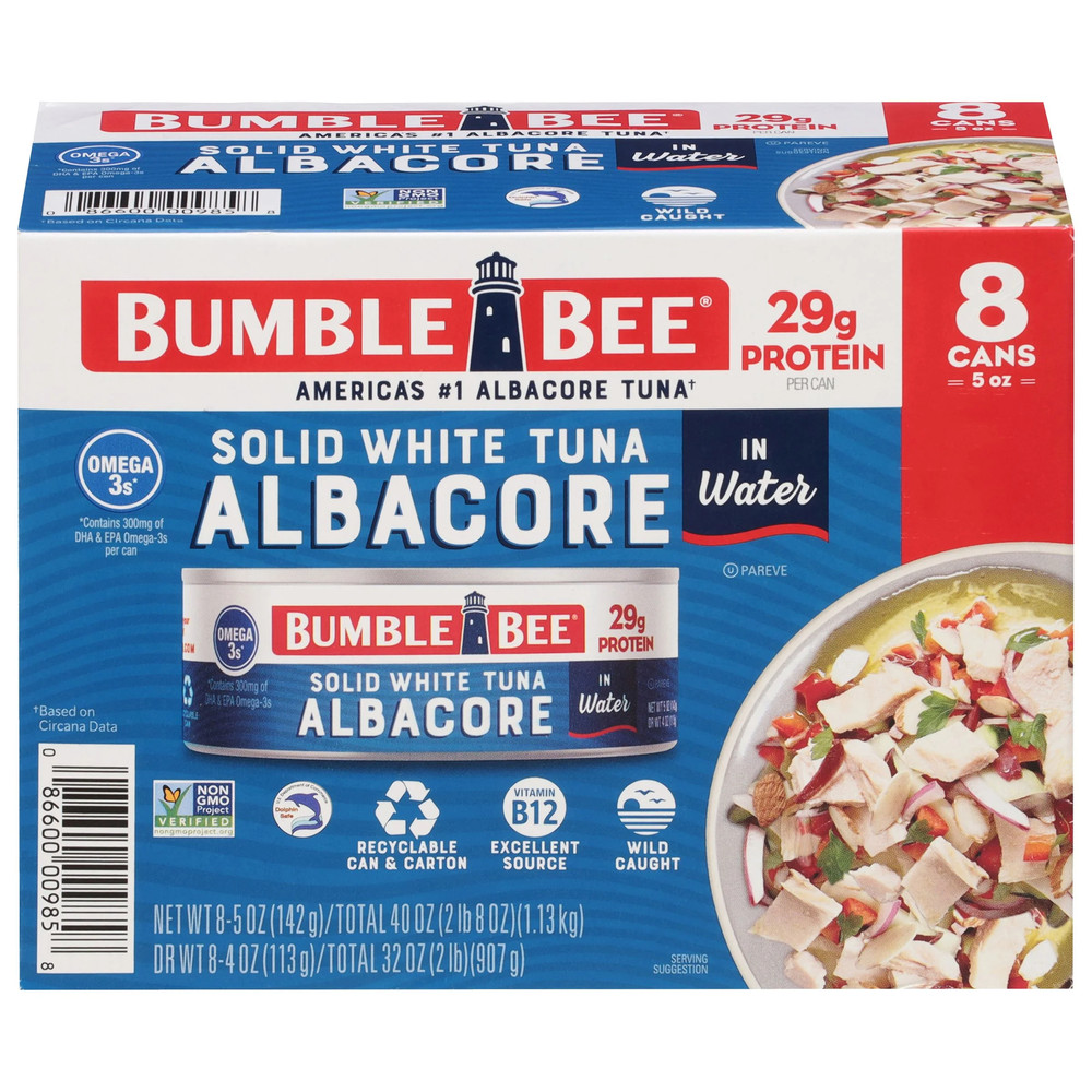 (Pack of 8) Solid White Albacore Tuna in Water, 5 Oz Cans