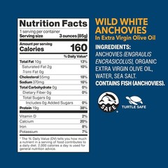 Wild Planet Wild White Anchovies Olive Oil 4.4 Ounce 12-Pack Tinned Fish