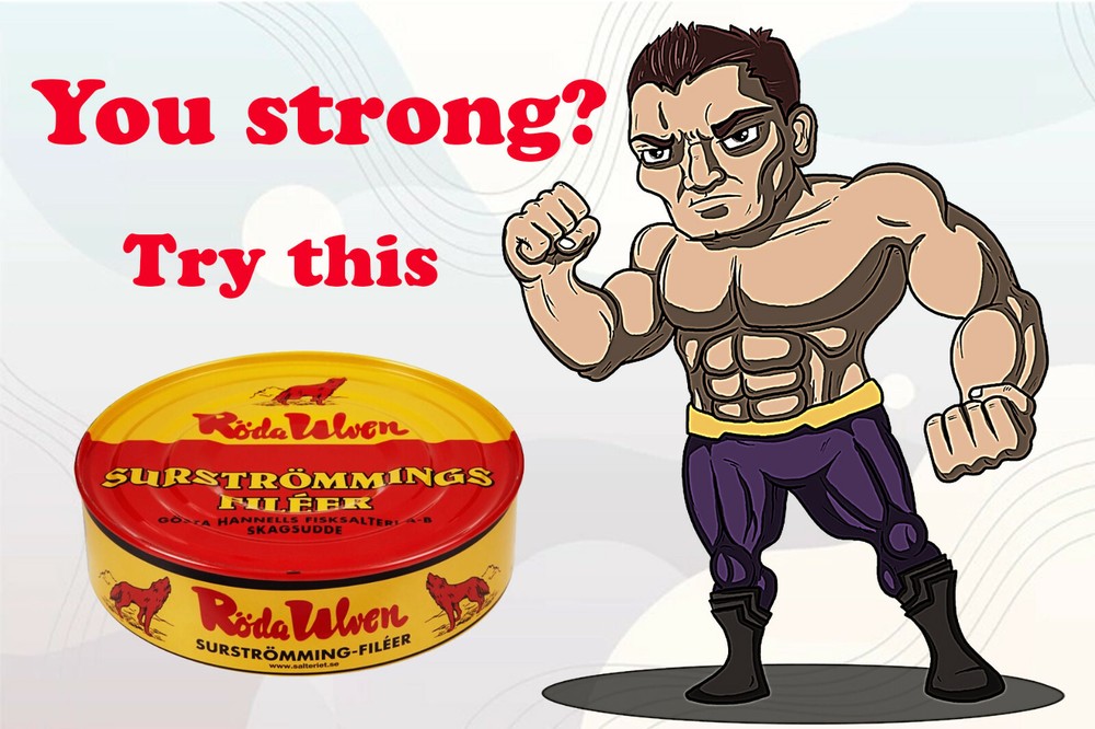 A you strong? Surstromming coctail for strong man, EATING PRANK, for best party