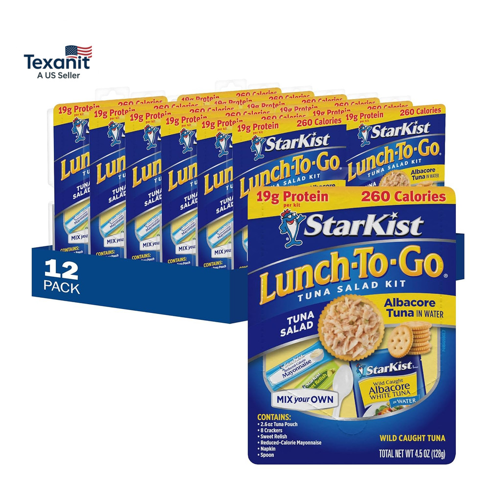 Lunch-To-Go Albacore Mix Your Own Tuna Salad, 4.5 Ounce Kit, 12 Pack