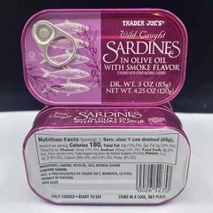 3X Trader Joe’s Sardines In EVOO Olive Oil With Smoke Flavor 3 Cans Wild Caught