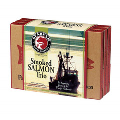 SeaBear – Premium Wild Alaskan Smoked Sockeye, Coho, and Pink Salmon Trio – 18oz