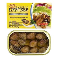 Fancy Whole Smoked Oysters – 3 oz Cans (Pack of 12) | Wood-Smoked, Gluten-Free,