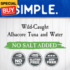 Wild Albacore Solid White Tuna in Water No Salt Added – 4.6 oz Can (Pack of 12)