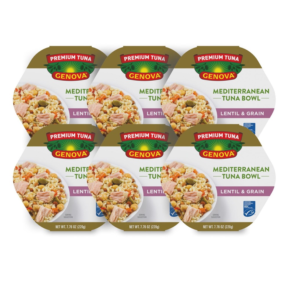 Premium Tuna Mediterreanean Lentil & Grain Salad, 7.76 Ounce Bowls (Pack of 6…