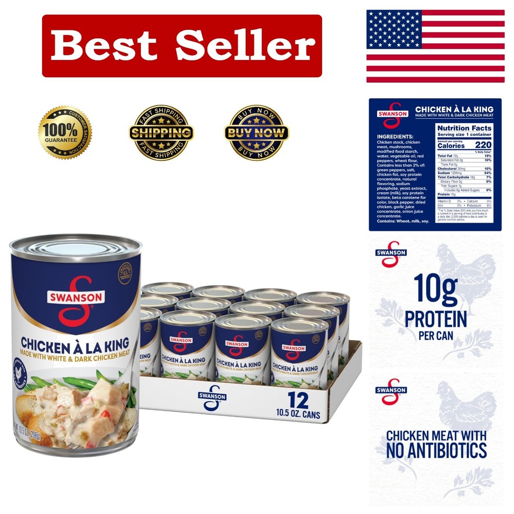 Swanson 10.5 oz Chicken a la King, 12-Pack – Tender Chicken, Creamy Sauce