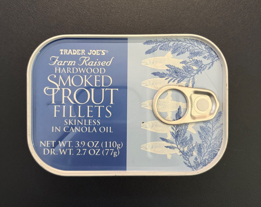 Trader Joe’s Smoked Trout Fillets in Canola Oil 3.9oz (6 Pack) Farm Raised NEW