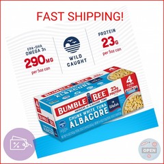 Bumble Bee Chunk White Albacore Tuna in Water, 5 oz Can (Pack of 4) – Wild Caugh