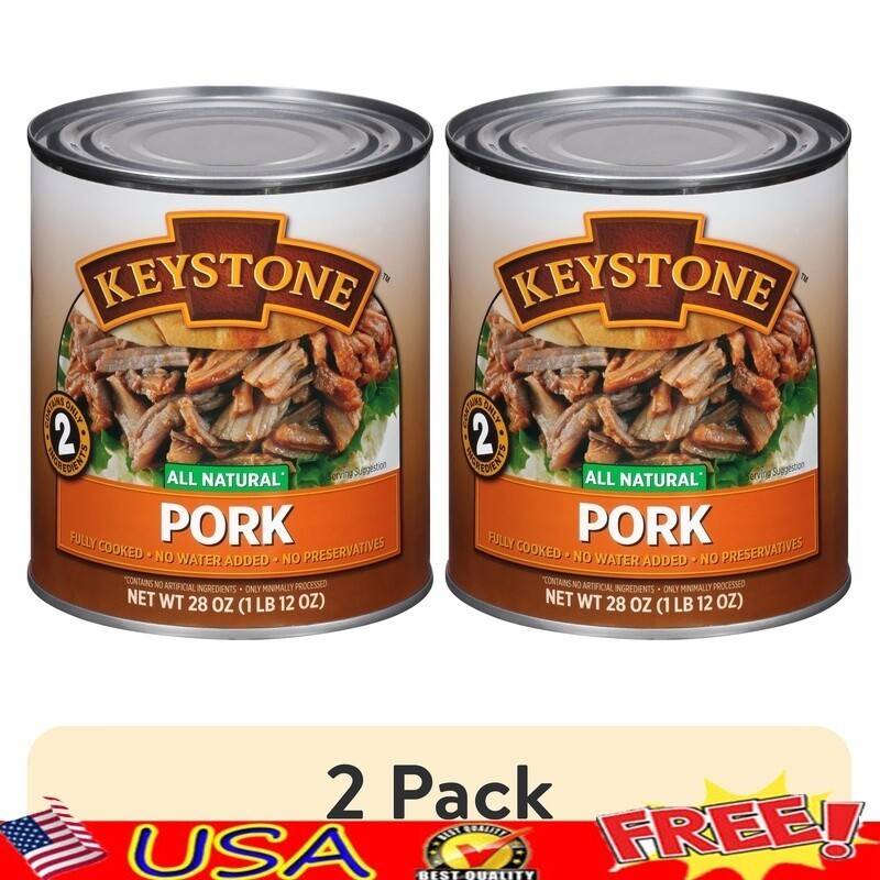All Natural Canned Pork Meat 28oz Can High Protein Quick Meal Prep Camping New