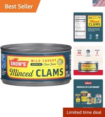 6.5 oz Canned Minced Clams – Versatile & Keto Friendly Seafood Pantry Staple