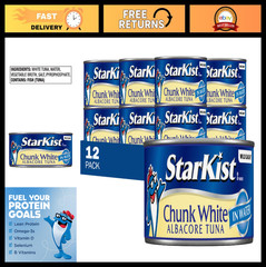 Premium Chunk White Albacore Tuna in Water, 12 oz Cans, Bulk Pack of 12