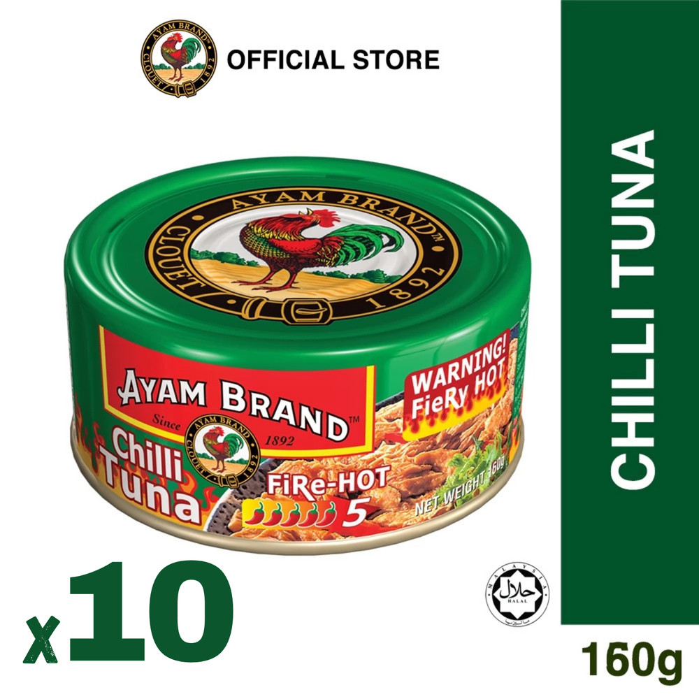 x10 Ayam Brand Fire Hot Chilli Tuna 160g Level5 Spicy Canned Tuna HALAL Malaysia