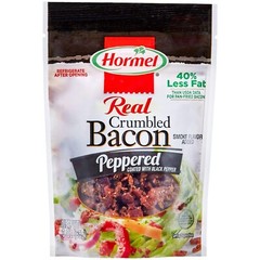 Savory Peppered Bacon Crumbles – 40% Less Fat, Fully Cooked – 3 oz Pouch, 8