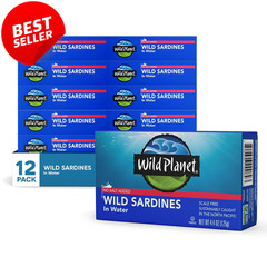 12pk Wild Sardines in Water 4.4oz No Salt Added Non-GMO Sustainable Fish – US