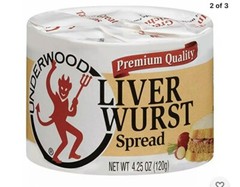 Underwood Premium Quality Liver Wurst Spread 4.25 oz ( Pack of 6 )