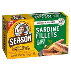 Season Sardine Fillets In Olive Oil Wild Skinless Boneless 4.375 oz 12-Ct
