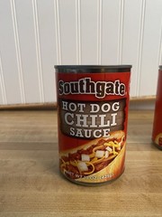 3 Cans of SOUTHGATE Hot Dog Chili Sauce 15oz Cans.. Exp. Date 2028.