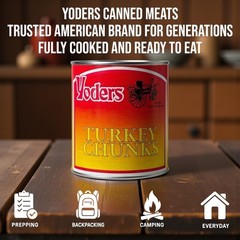 Canned Fully Cooked Turkey Chunks – 28 oz, 10- Shelf Life for Emergencies
