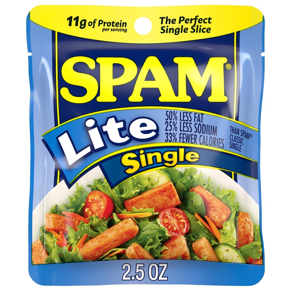SPAM Lite Single Pouch, 2.5 Ounce (12 Pack), Fully Cooked Pork, 0g Pack of 12