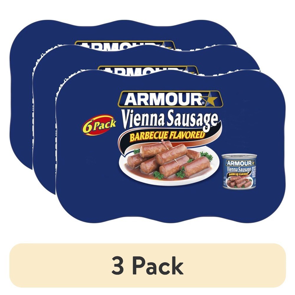 Vienna Sausage in Barbecue Sauce Canned Meat High Protein Snack Pack of 6 Cans