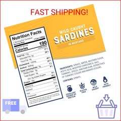 Bumble Bee Sardines in Mustard Sauce, 3.75 oz Tin (Pack of 12) – Wild Caught, Gl