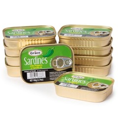 Grace Sardines in Pepper Vegetable Oil 3.74oz 10-Pack Caribbean Spicy Wild