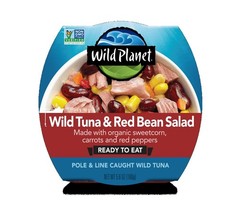 (4 pack)Wild Caught Tuna & Red Bean Salad with Veggies, Ready to Eat, 5.6 oz Can