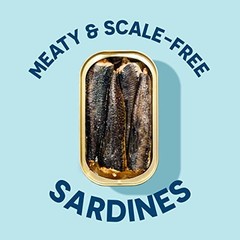 Sustainable Wild Sardines in Water, Non-GMO Tinned Fish, 4.4oz – Pack of 12