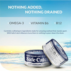 Safe Catch Wild Albacore Tuna 12 Pack Tested Low Mercury Canned Fish 5oz Cans