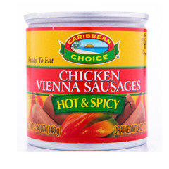 Jamaican Caribbean Choice Hot & Spicy Sausage (4.94 OZ/140g) (3 Pack)