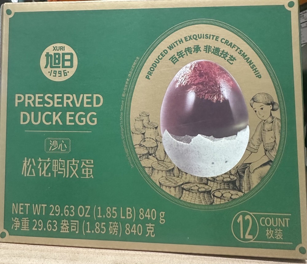 New Xuri Preserved Duck Egg – Cooked, Salted Duck Egg, 840g/(12count) 12/03/2026