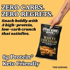 Pork King Good Pork Rinds Chicharrones White Cheddar, 4 Pack