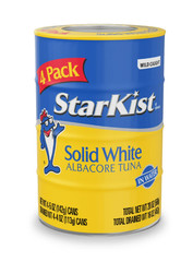 Starkist Solid White Albacore Tuna In Water 25% Less Sodium, 5 oz, 4 Cans