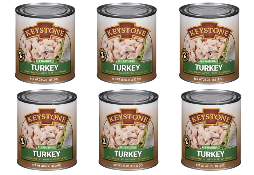 (8 Cans) Keystone Turkey **ALL NATURAL – NO PRESERVATIVES – FULLY COOKED** 28oz