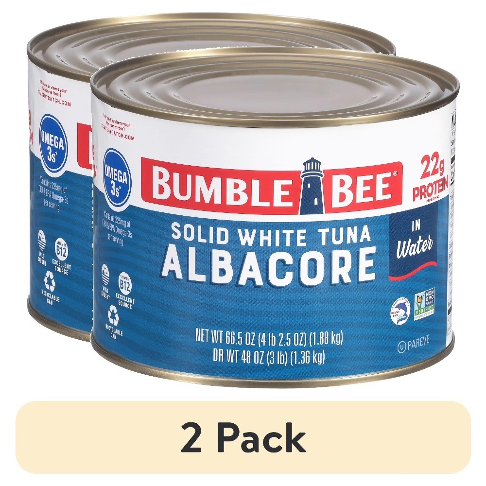 Solid White Albacore Tuna in Water Wild Caught Gluten Free High Protein Canned
